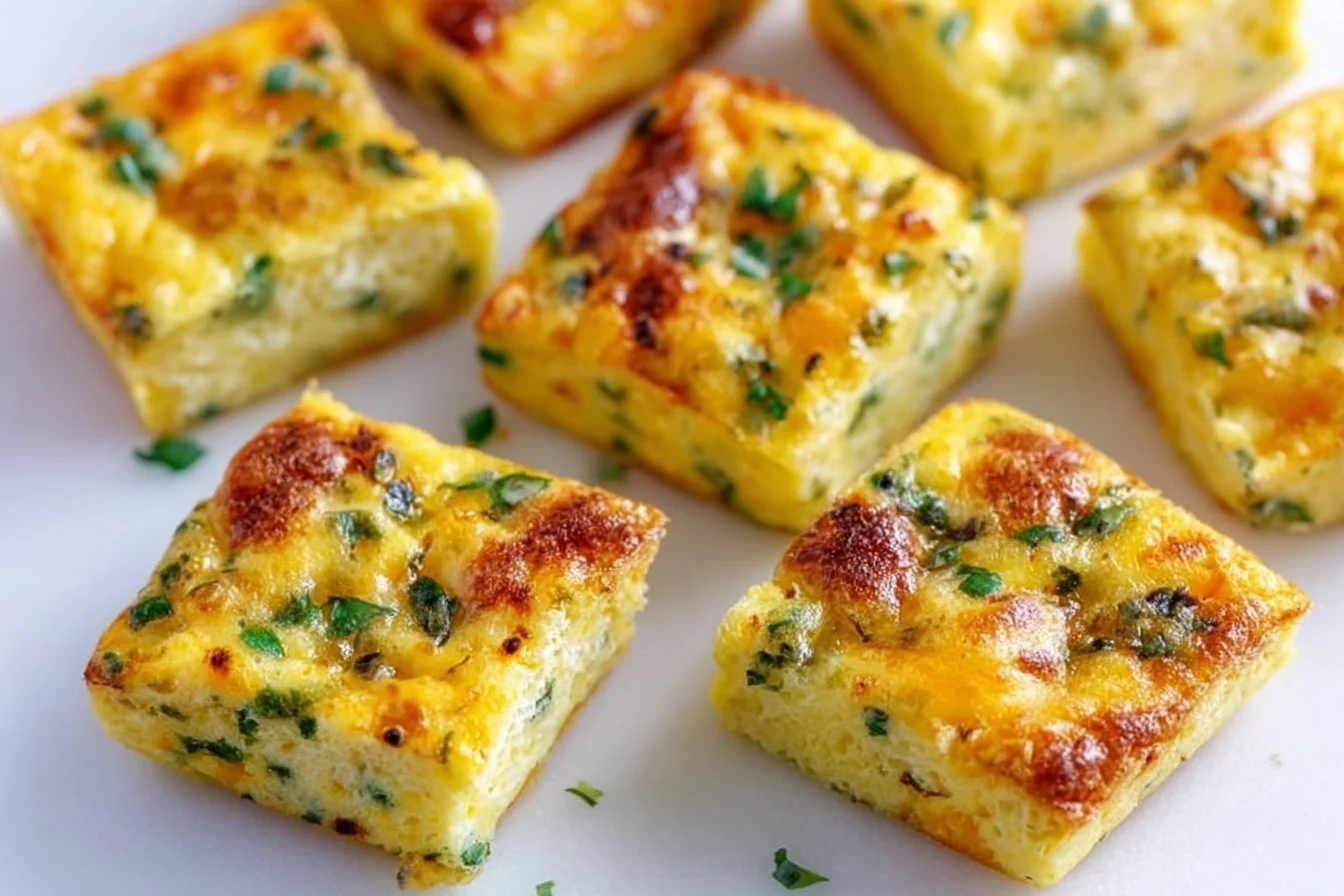 Delicious homemade Potato Chive Egg Bites on a plate ready to serve