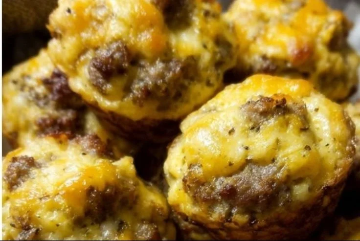Delicious homemade Sausage Egg and Cheese Bites served on a plate