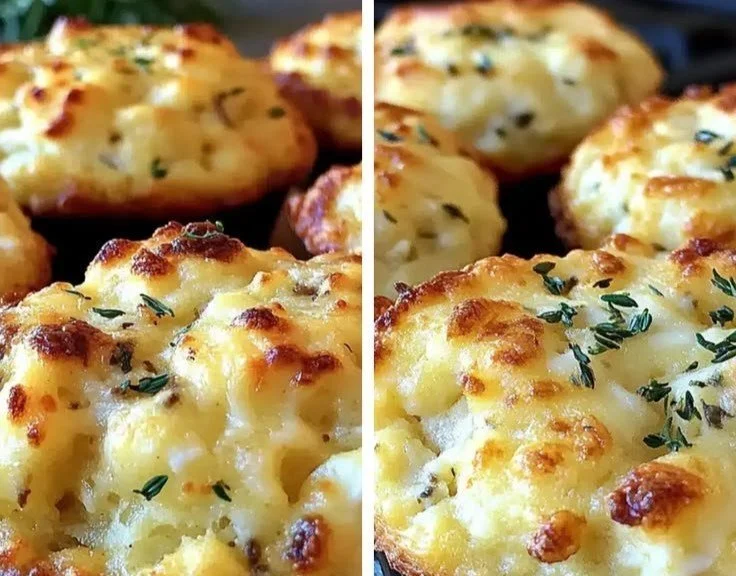Savory Cottage Cheese Muffins cottage cheese muffins Savory cottage cheese muffins on a plate, garnished with herbs