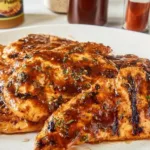 Spicy Pineapple Brown Sugar Chicken dish garnished with fresh herbs
