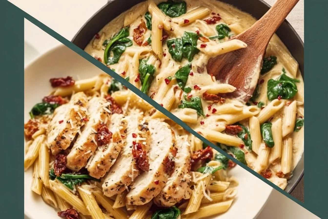 Creamy Marry Me Chicken Pasta garnished with herbs and served in a bowl