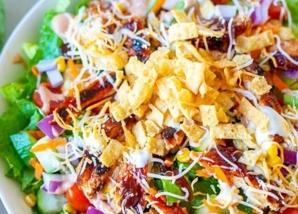 BBQ Chicken Salad BBQ Chicken Salad Delicious BBQ Chicken Salad with fresh vegetables and barbecue dressing