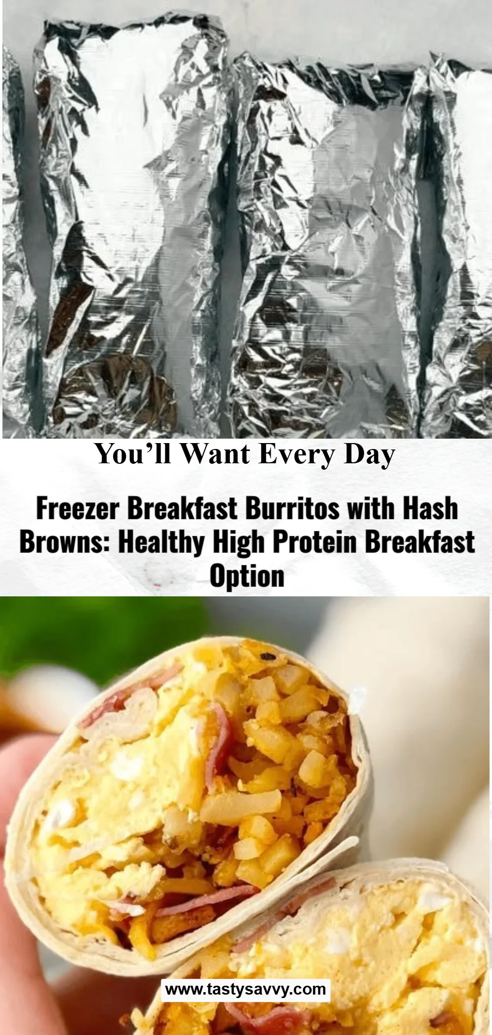 Freezer Breakfast Burritos with Hash Browns
