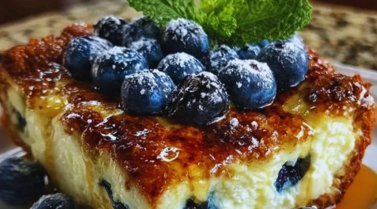 High-Protein Blueberry Cottage Cheese Breakfast Bake blueberry cottage cheese bake High-Protein Blueberry Cottage Cheese Breakfast Bake