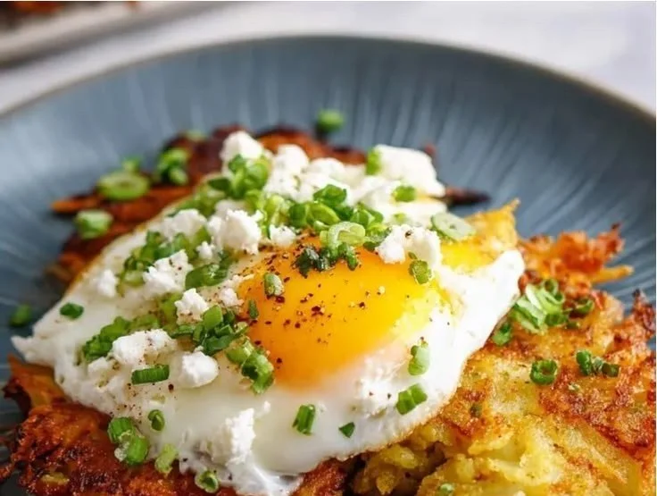 High Protein Breakfast with Hash Browns high protein breakfast High protein breakfast plate featuring hash browns and eggs