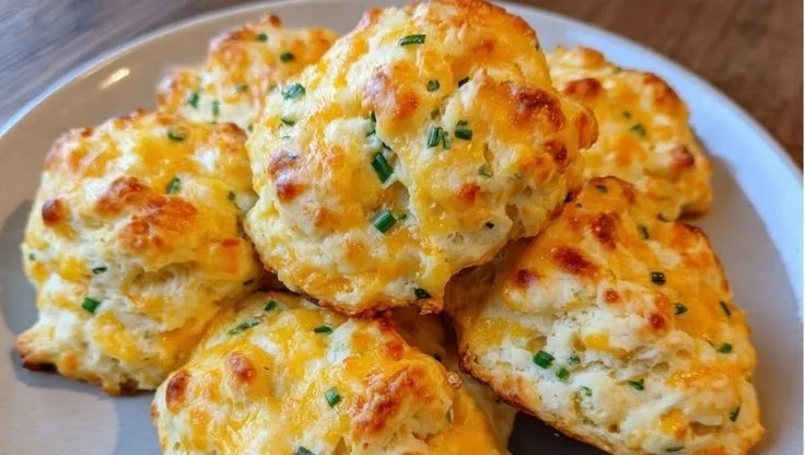 High-protein cottage cheese biscuits served on a rustic wooden table